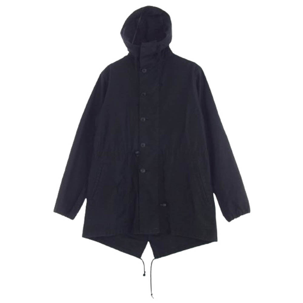 BLACK COMME des GARCONS ブラックコムデギャルソン 11AW 1H-C202 AD2011 フィッシュテール フーデッド モッズコート ブラック系 M【中古】