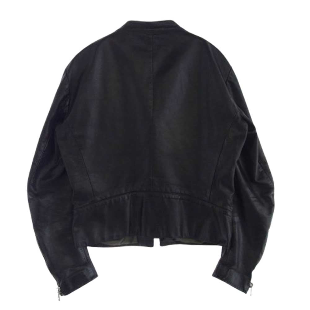 MAISON MARTIN MARGIELA メゾンマルタンマルジェラ 01SS イタリア製 00s 10ライン 初期 5ZIP 八の字 レザー ライダース ジャケット ブラック系 50【中古】