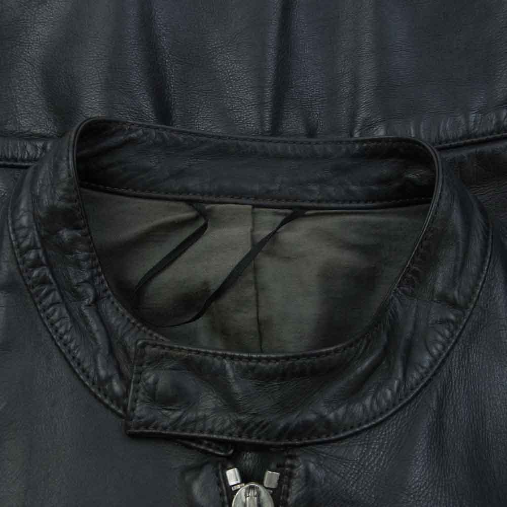 MAISON MARTIN MARGIELA メゾンマルタンマルジェラ 01SS イタリア製 00s 10ライン 初期 5ZIP 八の字 レザー ライダース ジャケット ブラック系 50【中古】