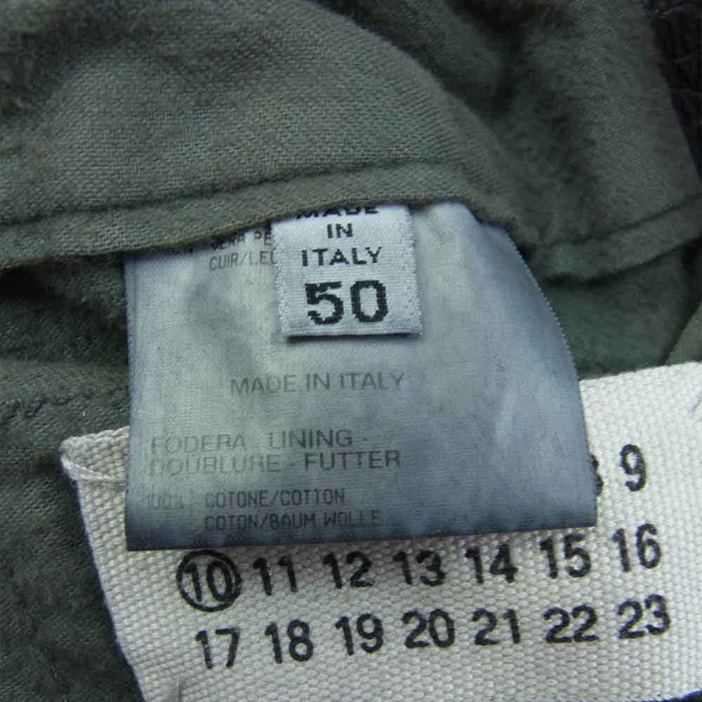 MAISON MARTIN MARGIELA メゾンマルタンマルジェラ 01SS イタリア製 00s 10ライン 初期 5ZIP 八の字 レザー ライダース ジャケット ブラック系 50【中古】