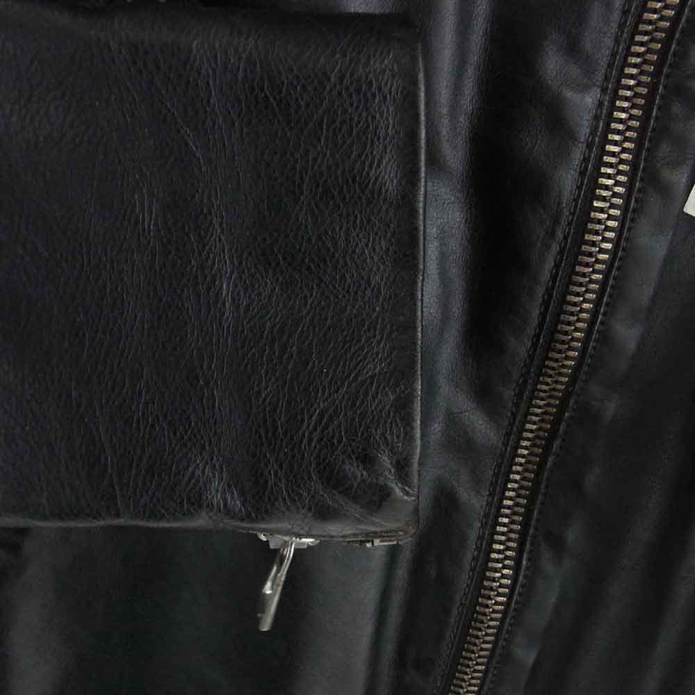 MAISON MARTIN MARGIELA メゾンマルタンマルジェラ 01SS イタリア製 00s 10ライン 初期 5ZIP 八の字 レザー ライダース ジャケット ブラック系 50【中古】
