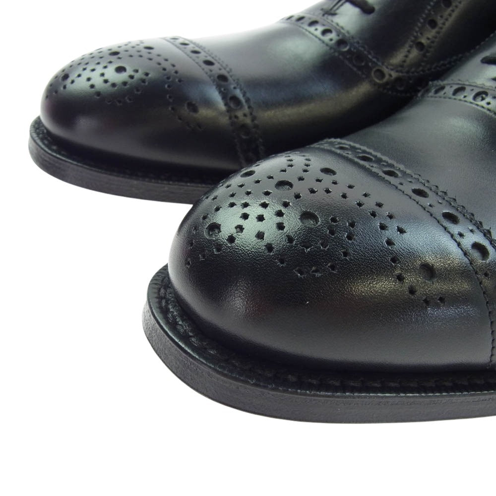 CHURCH'S チャーチ EEB006 DIPLOMAT ディプロマット 173 LAST セミブローグ カーフ レザー シューズ ブラック系 7.5F【新古品】【未使用】【中古】