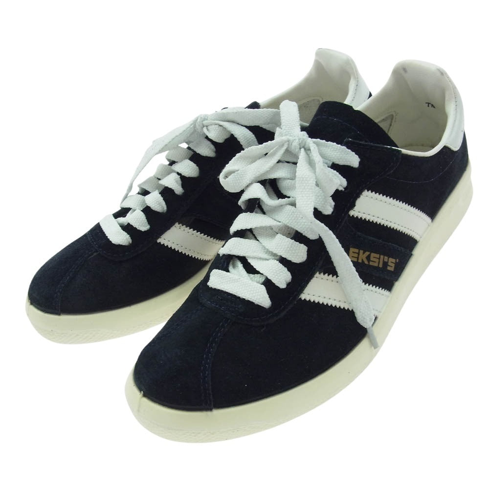 エクシス EKSI'S-10 スエード ローカット スニーカー ダークネイビー系 7.5【美品】【中古】