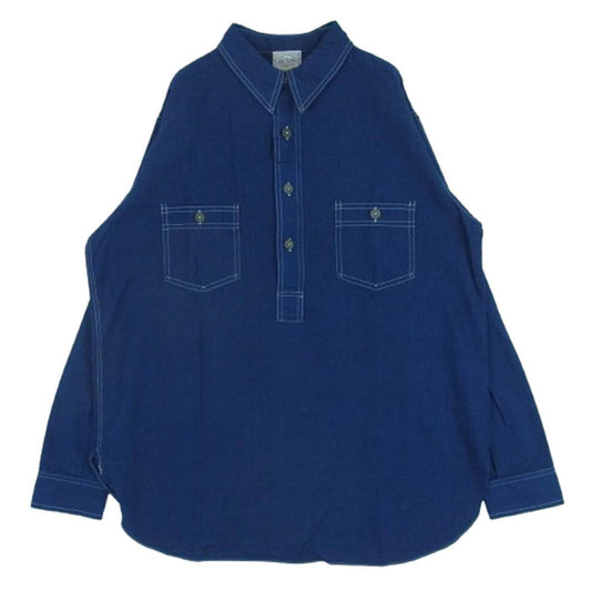 BIG YANK ビッグヤンク 23SS 600-231-01 SHIRT C 1919 PULLOVER プルオーバー シャンブレー 長袖 シャツ インディゴブルー系 15.5【極上美品】【中古】
