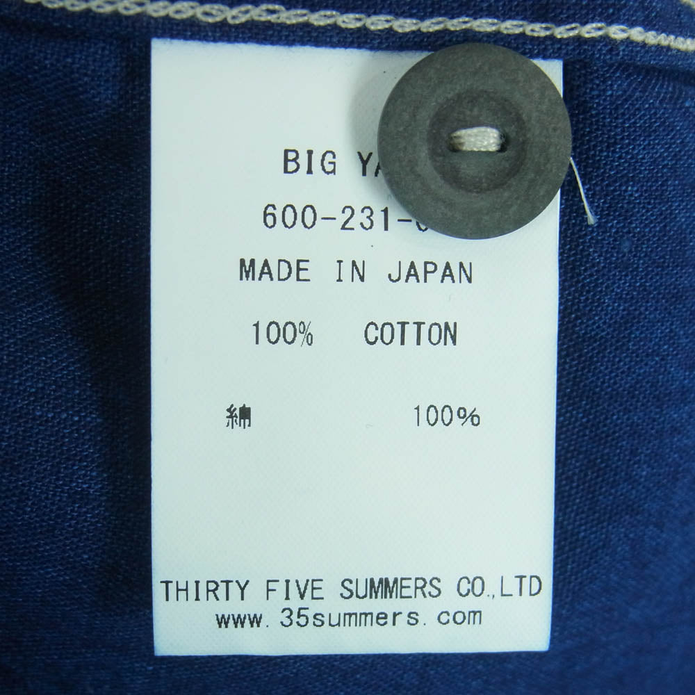 BIG YANK ビッグヤンク 23SS 600-231-01 SHIRT C 1919 PULLOVER プルオーバー シャンブレー 長袖 シャツ インディゴブルー系 15.5【極上美品】【中古】