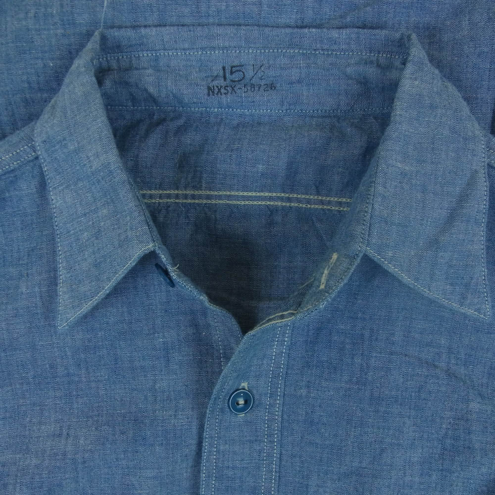 BIG YANK ビッグヤンク 600-201-32 SHIRT CHAMBRAY シャンブレー 長袖 シャツ インディゴブルー系 15.5【極上美品】【中古】