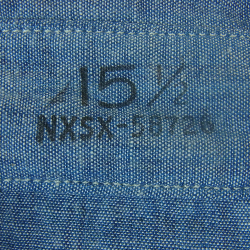 BIG YANK ビッグヤンク 600-201-32 SHIRT CHAMBRAY シャンブレー 長袖 シャツ インディゴブルー系 15.5【極上美品】【中古】