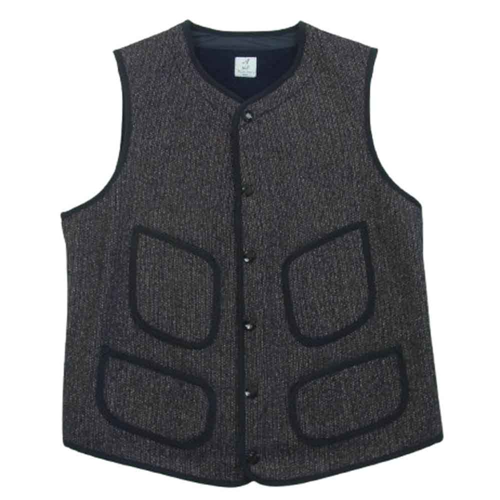 ANATOMICA アナトミカ 530-522-08 BB CLOTH VEST ビーチクロス ウール ベスト ジレ ソルト＆ペッパー ダークブラウン系 ダークネイビー系 40【極上美品】【中古】