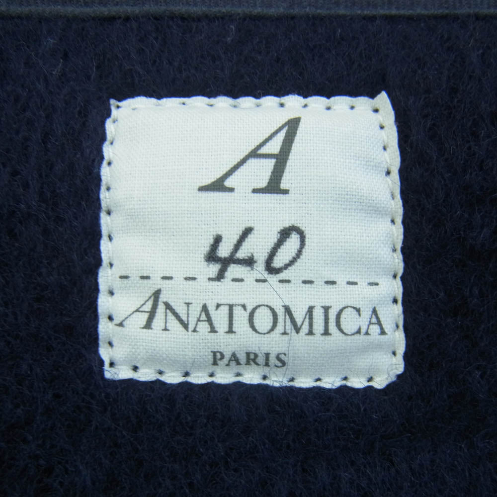 ANATOMICA アナトミカ 530-522-08 BB CLOTH VEST ビーチクロス ウール ベスト ジレ ソルト＆ペッパー ダークブラウン系 ダークネイビー系 40【極上美品】【中古】