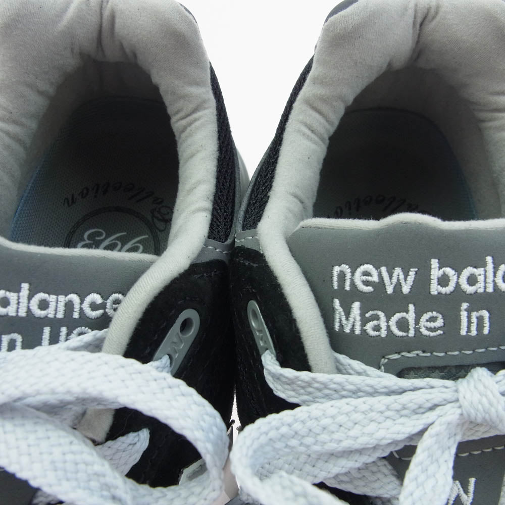 NEW BALANCE ニューバランス MR993BK 993 Black スエード メッシュ ローカット スニーカー ブラック系 26cm【新古品】【未使用】【中古】