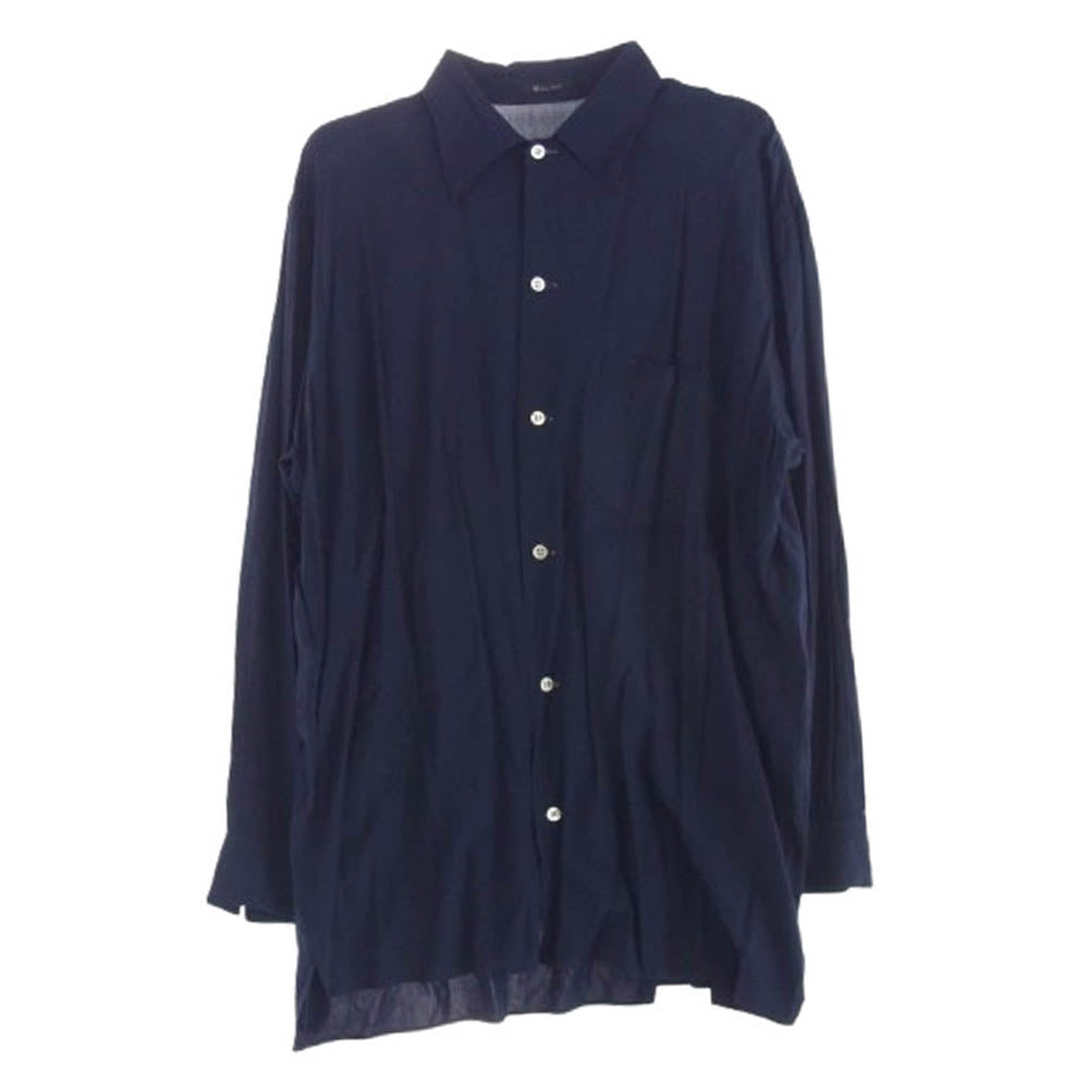 Y's Yohji Yamamoto ワイズ ヨウジヤマモト Y's for men ワイズフォーメン レーヨン オープンカラー 長袖シャツ ネイビー系 サイズ不明【中古】