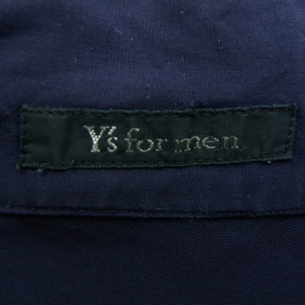 Y's Yohji Yamamoto ワイズ ヨウジヤマモト Y's for men ワイズフォーメン レーヨン オープンカラー 長袖シャツ ネイビー系 サイズ不明【中古】