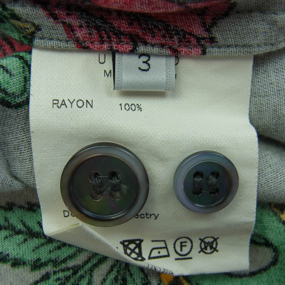 UNUSED アンユーズド 18SS US1405 Rose Pattern Short-Sleeve Shirt ローズ パターン ショートスリーブ 半袖 レーヨン シャツ 3【中古】