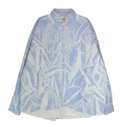 doublet ダブレット 19SS 19SS11SH59 COMPRESSED STRIPE SHIRT IN THE HANGER MOLD ハンガー圧縮 マジックテープ ストライプ シャツ ライトブルー系 M【中古】