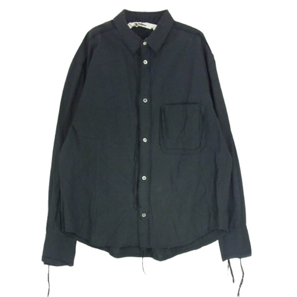 MIDORIKAWA ミドリカワ 19SS MID19SS-SH04B シルクテープ フリンジ カットオフ 長袖 シャツ ブラック系 FREE【中古】