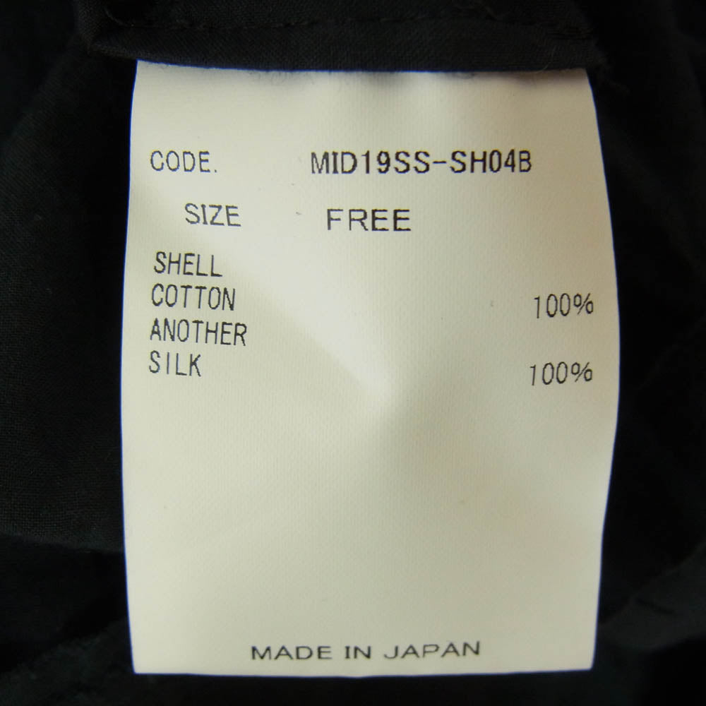 MIDORIKAWA ミドリカワ 19SS MID19SS-SH04B シルクテープ フリンジ カットオフ 長袖 シャツ ブラック系 FREE【中古】