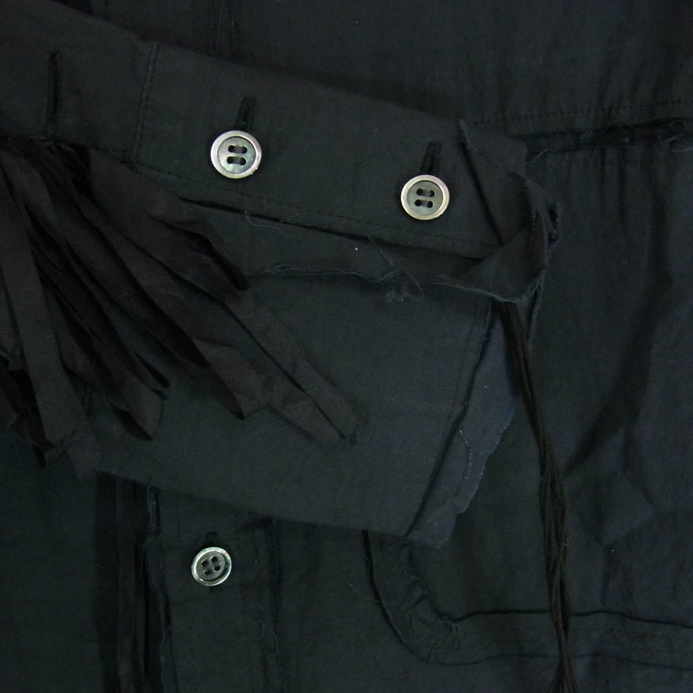 MIDORIKAWA ミドリカワ 19SS MID19SS-SH04B シルクテープ フリンジ カットオフ 長袖 シャツ ブラック系 FREE【中古】