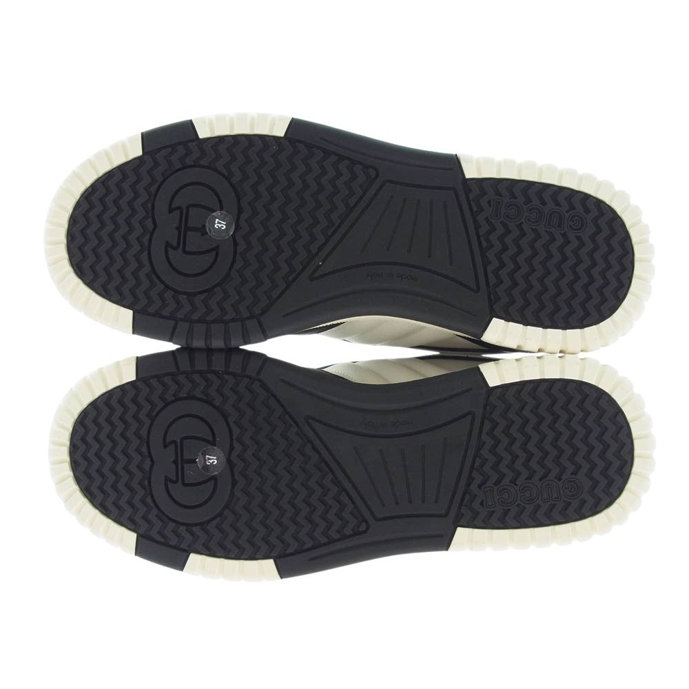 GUCCI グッチ 807059 リウェブ ヒールロゴ ローカットレザースニーカー 37【新古品】【未使用】【中古】