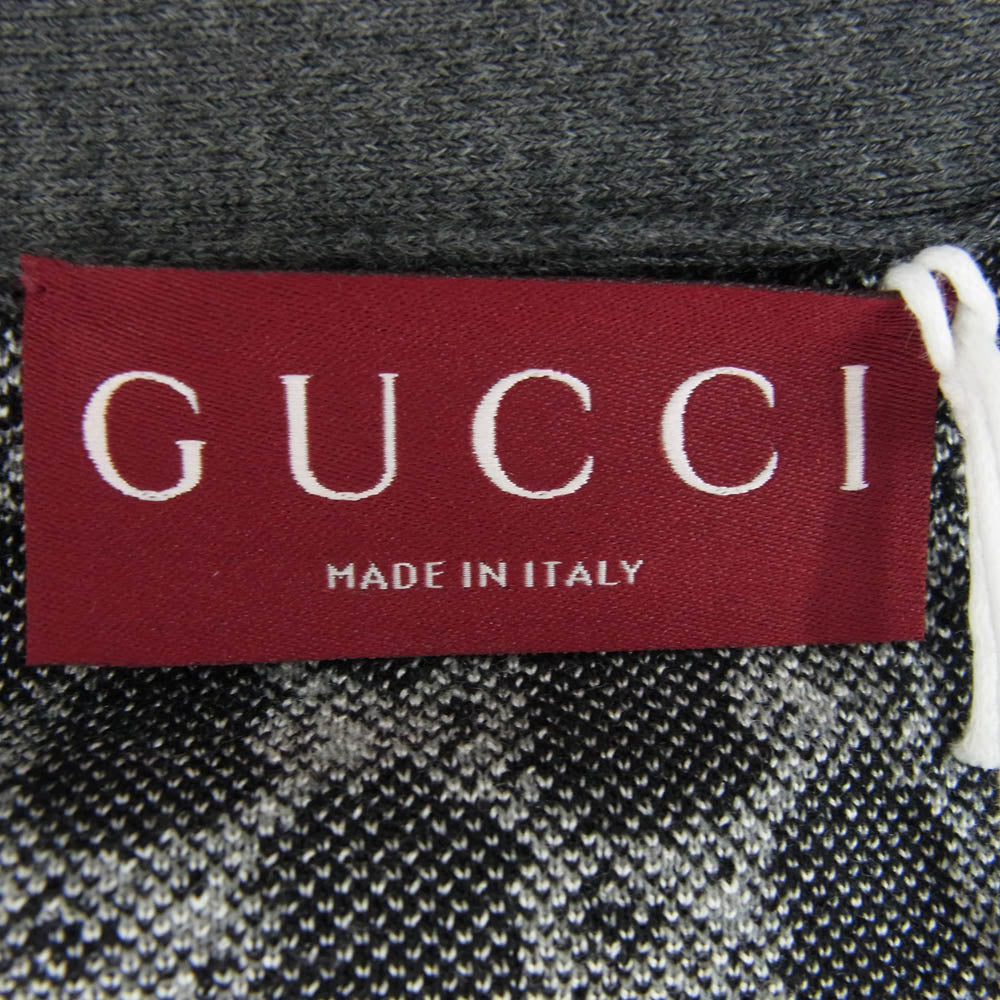 GUCCI グッチ 801702 シルク混 GGシャドー カーディガン グレー系 L【新古品】【未使用】【中古】