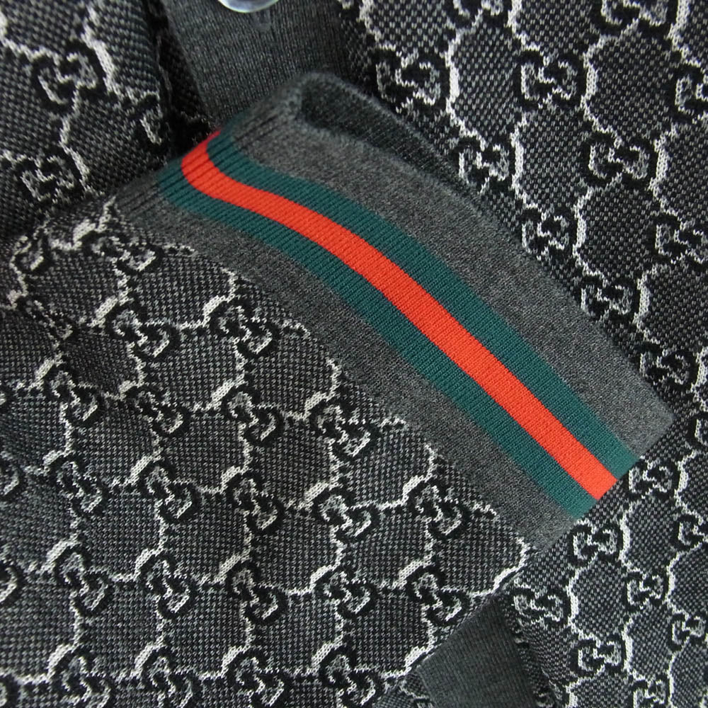GUCCI グッチ 801702 シルク混 GGシャドー カーディガン グレー系 L【新古品】【未使用】【中古】