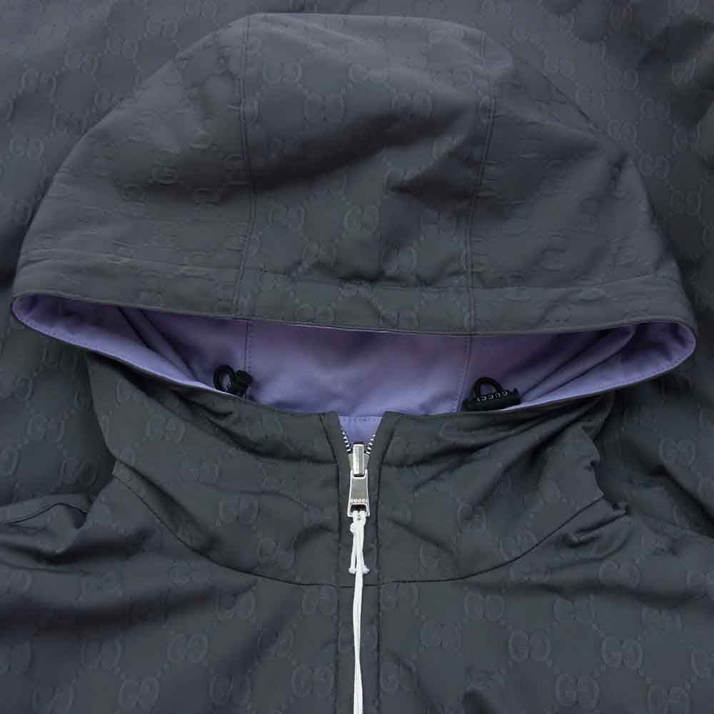GUCCI グッチ 795697 GG ナイロン リバーシブル ジャケット グレー系 パープル系 46【新古品】【未使用】【中古】