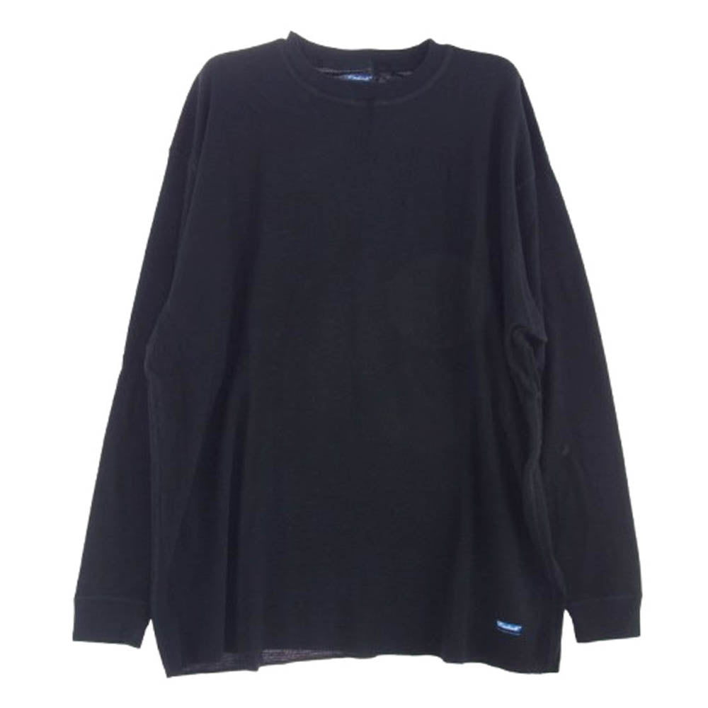 RADIALL ラディアル RAD-PAC049 MIL THERMAL CREW NECK T-SHIRTS L/S ハニカム編み コットン サーマル クルーネック ロングスリーブ 黒 ブラック系 L【新古品】【未使用】【中古】