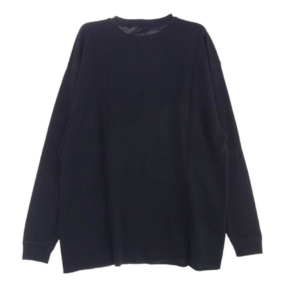 RADIALL ラディアル RAD-PAC049 MIL THERMAL CREW NECK T-SHIRTS L/S ハニカム編み コットン サーマル クルーネック ロングスリーブ 黒 ブラック系 L【新古品】【未使用】【中古】