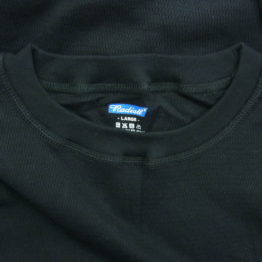 RADIALL ラディアル RAD-PAC049 MIL THERMAL CREW NECK T-SHIRTS L/S ハニカム編み コットン サーマル クルーネック ロングスリーブ 黒 ブラック系 L【新古品】【未使用】【中古】