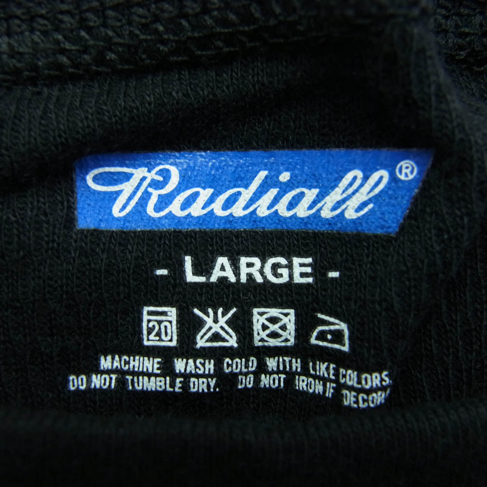 RADIALL ラディアル RAD-PAC049 MIL THERMAL CREW NECK T-SHIRTS L/S ハニカム編み コットン サーマル クルーネック ロングスリーブ 黒 ブラック系 L【新古品】【未使用】【中古】