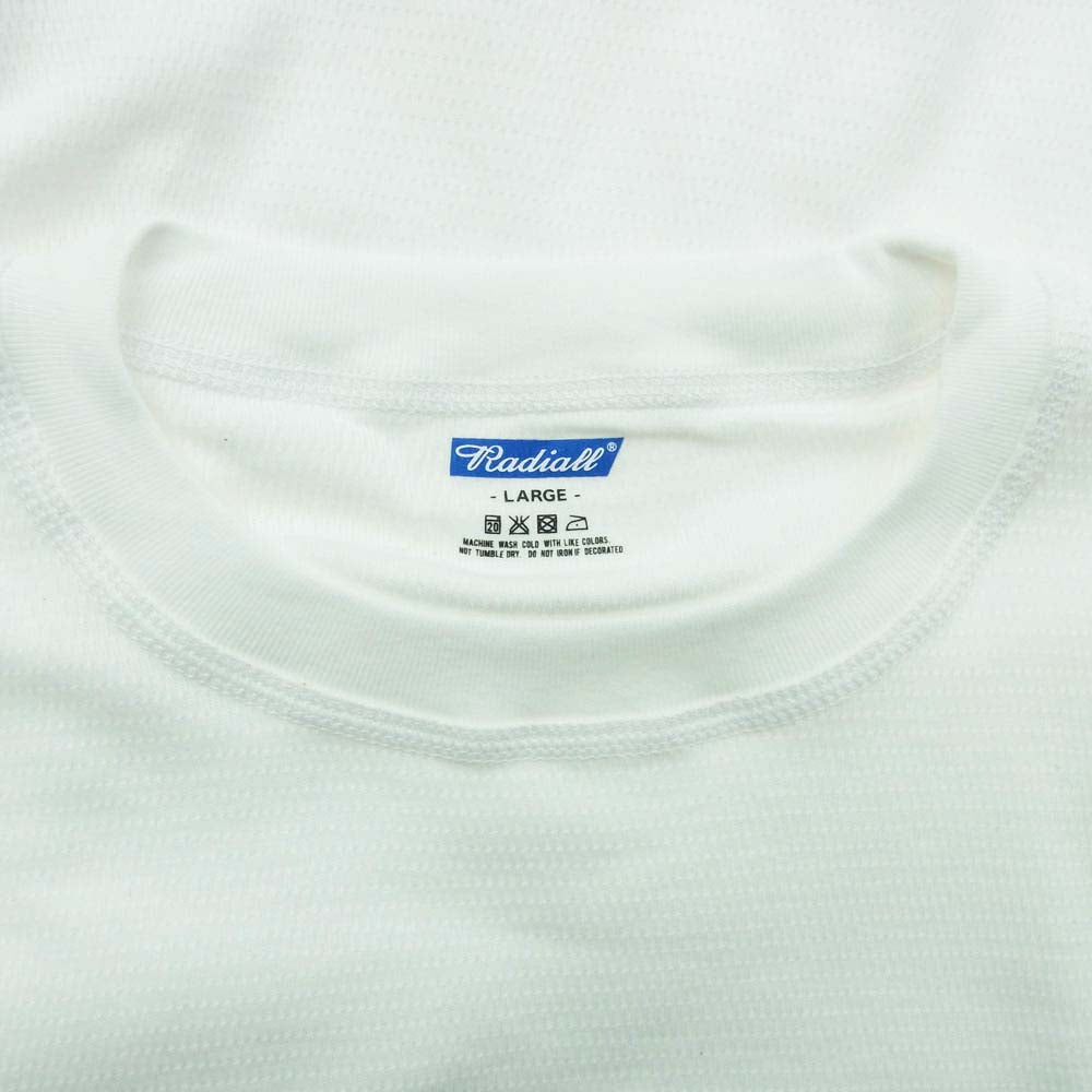 RADIALL ラディアル RAD-PAC049 MIL THERMAL CREW NECK T-SHIRTS L/S ハニカム編み コットン サーマル クルーネック ロングスリーブ 白 ホワイト系 L【新古品】【未使用】【中古】