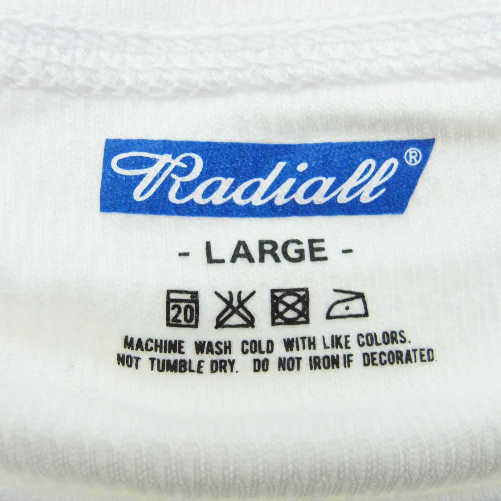 RADIALL ラディアル RAD-PAC049 MIL THERMAL CREW NECK T-SHIRTS L/S ハニカム編み コットン サーマル クルーネック ロングスリーブ 白 ホワイト系 L【新古品】【未使用】【中古】