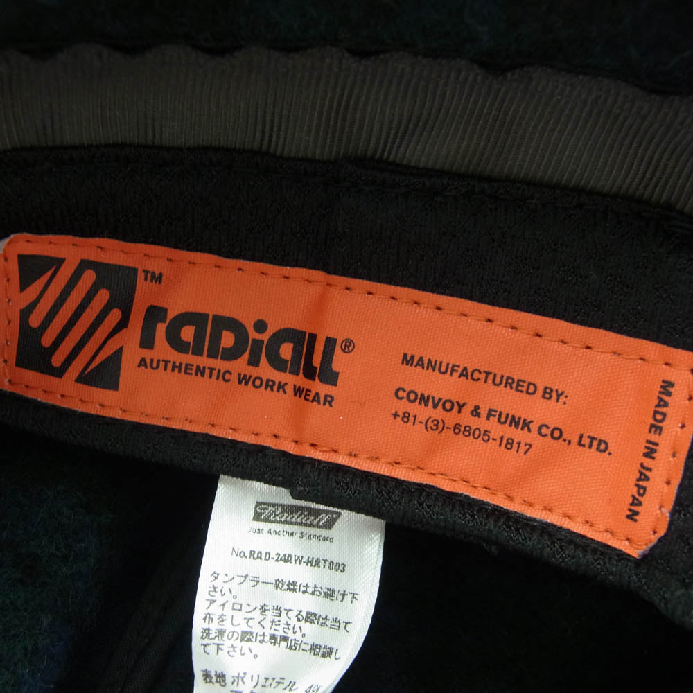 RADIALL ラディアル RAD-24AW-HAT003 Robber Dub HUNTING CAP EAR MUFF ハンチング イヤーマフ 耳当て付き グレー系 L【新古品】【未使用】【中古】