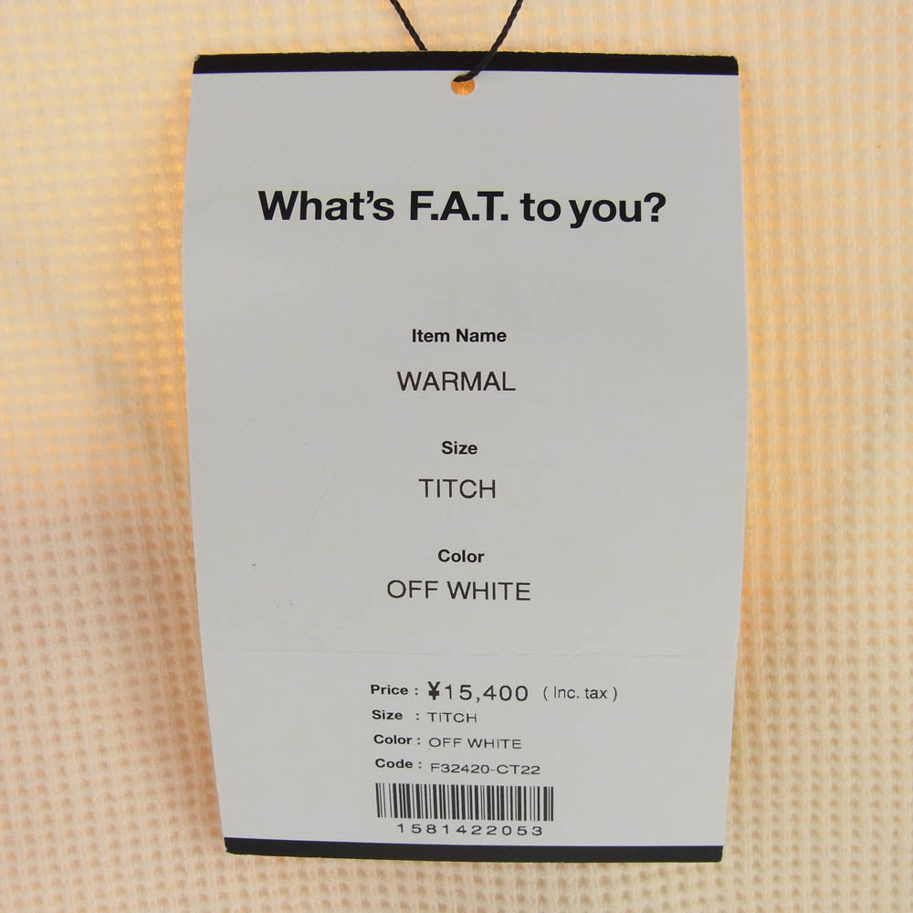 エフエーティー 23AW F32420-CT22 WARMAL ワッフル素材 ロングスリーブ オフホワイト系 TITCH【極上美品】【中古】