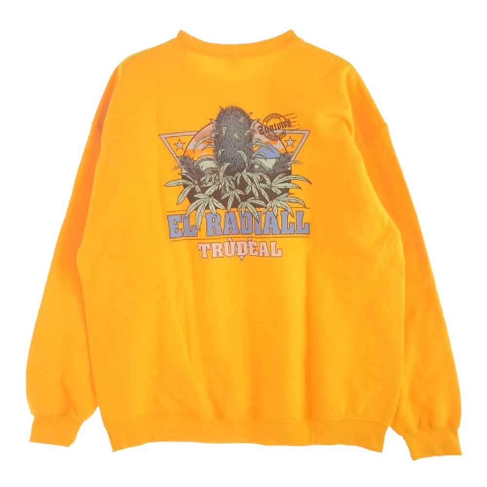 RADIALL ラディアル 24AW RAD-24AW-CUT017 TRUE DEAL POT - CREW NECK SWEATSHIRT L/S クルーネック スウェット 裏起毛 イエロー系 L【美品】【中古】