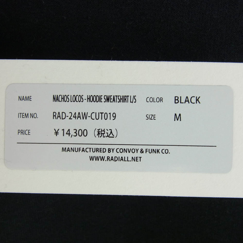 RADIALL ラディアル RAD-24AW-CUT019 NACHOS LOCOS HOODIE SWEATSHIRT LS プルオーバーフーディー パーカー ブラック系 M【極上美品】【中古】