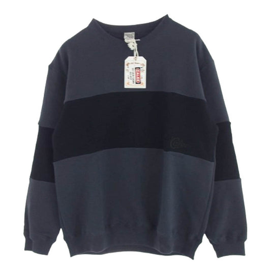 CALEE キャリー 24AW CL-24AW013 BICOLOR CREW NECK SW ツートーン クルーネック スウェット トレーナー グレー系 ブラック系 M【美品】【中古】