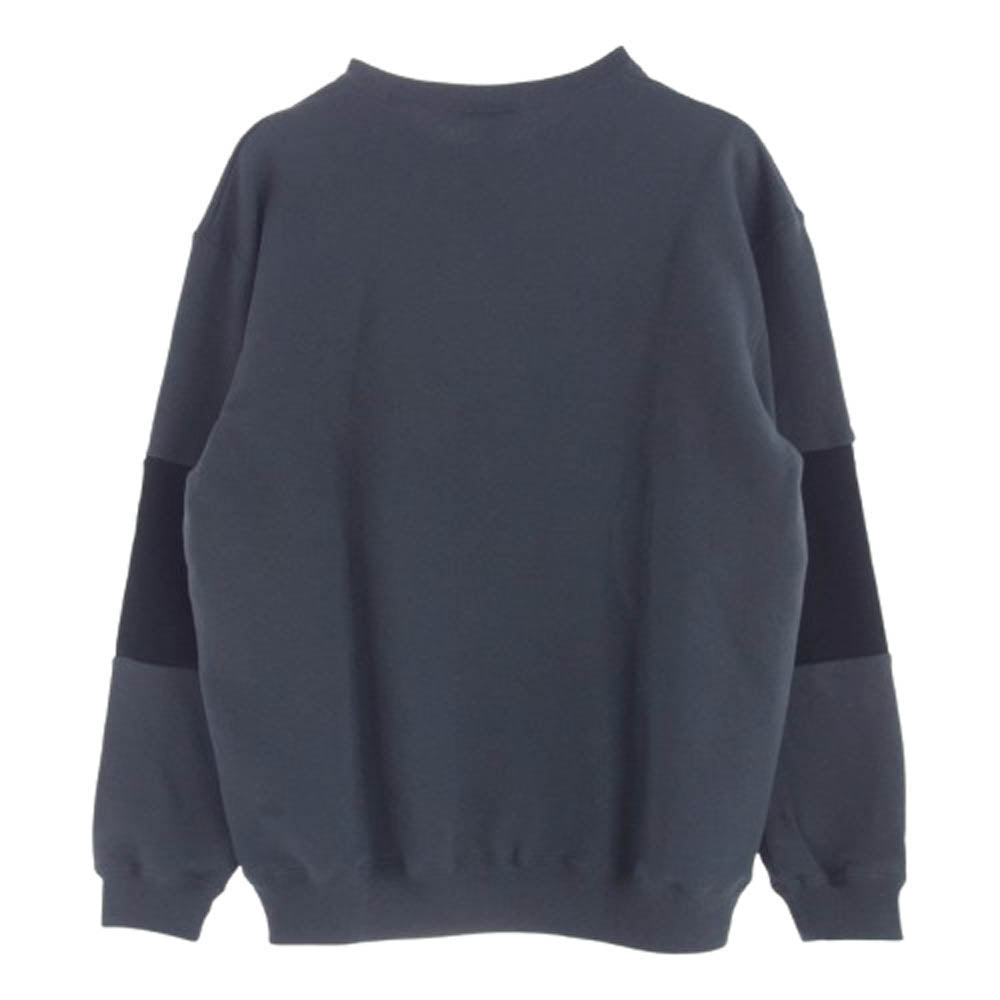 CALEE キャリー 24AW CL-24AW013 BICOLOR CREW NECK SW ツートーン クルーネック スウェット トレーナー グレー系 ブラック系 M【美品】【中古】