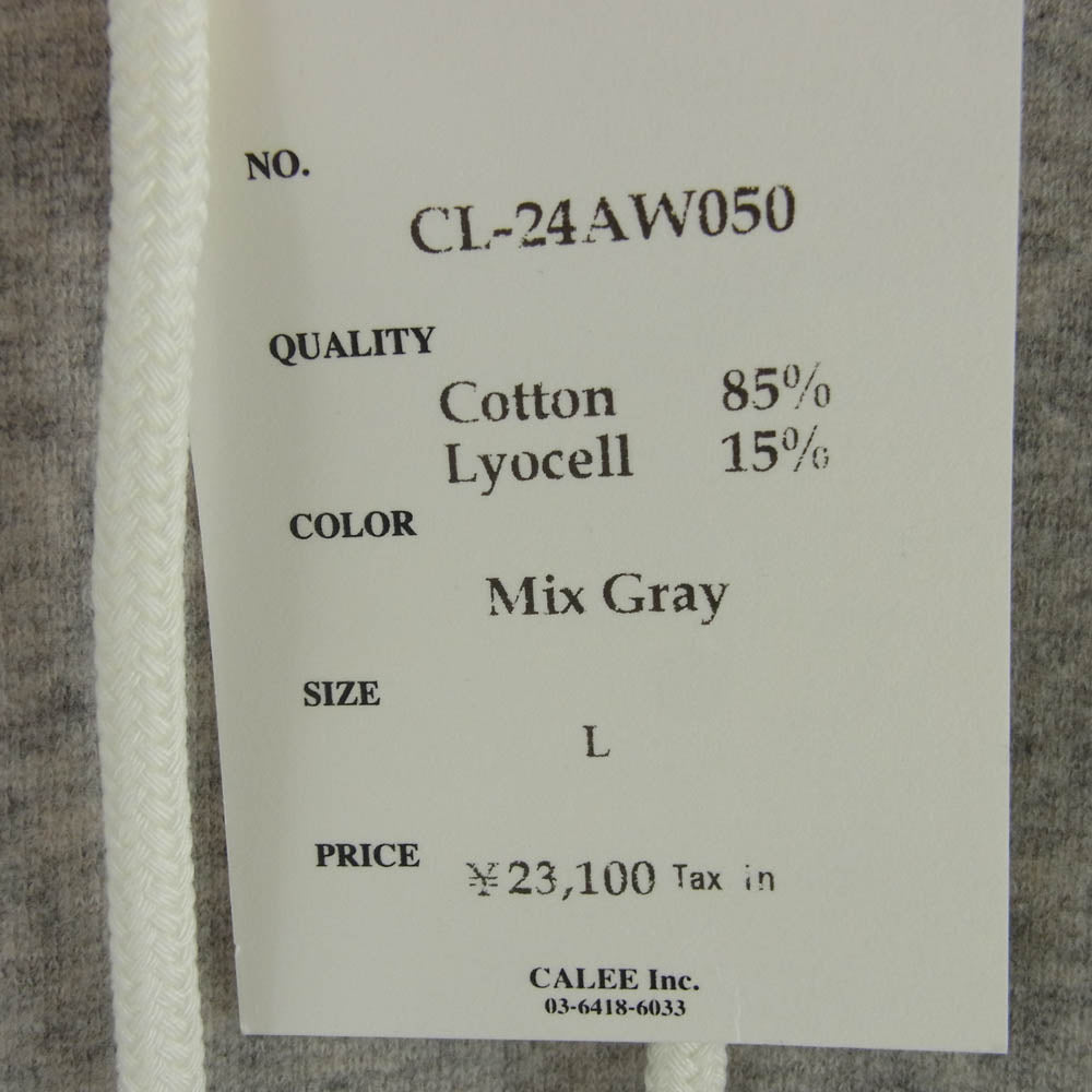 CALEE キャリー 24AW CL-24AW050 L C DROP PULLOVER HD プルオーバー パーカー フーディ グレー グレー系 L【極上美品】【中古】