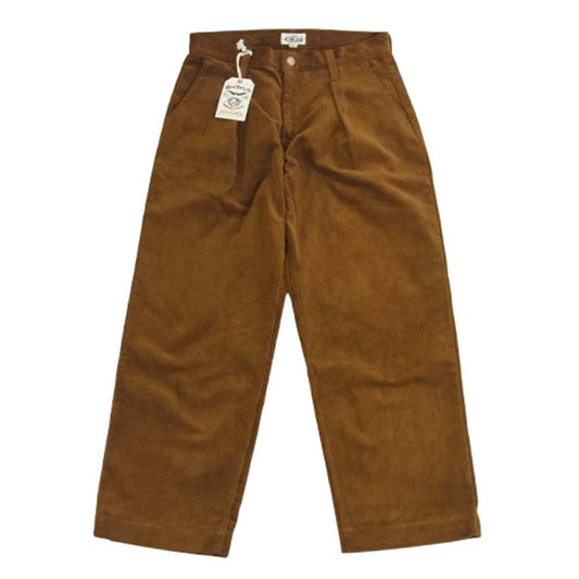 CALEE キャリー 24AW CL-24AW039 8w COURDUROY TUCK WIDE SLACKS BROWN コーデュロイ 1タック ワイド スラックス ストレート パンツ ブラウン系 M【美品】【中古】