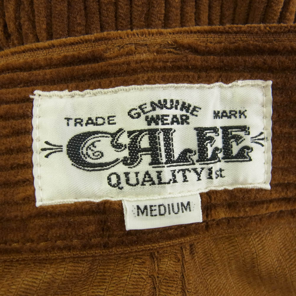 CALEE キャリー 24AW CL-24AW039 8w COURDUROY TUCK WIDE SLACKS BROWN コーデュロイ 1タック ワイド スラックス ストレート パンツ ブラウン系 M【美品】【中古】