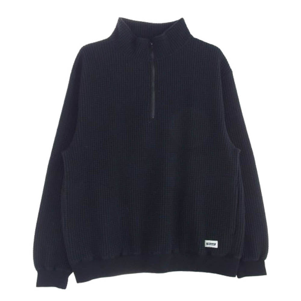 RADIALL ラディアル 24AW RAD-24AW-CUT005 BIG WAFFLE - HALF ZIP SWEATSHIRT L S ハーフジップ スウェット ブラック系 M【美品】【中古】