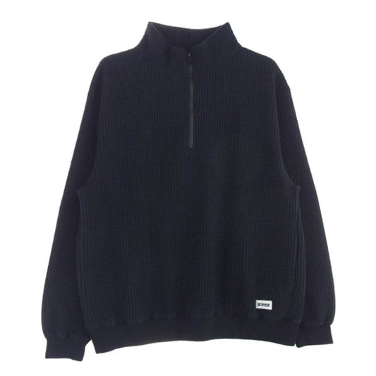 RADIALL ラディアル 24AW RAD-24AW-CUT005 BIG WAFFLE - HALF ZIP SWEATSHIRT L S ハーフジップ スウェット ブラック系 M【美品】【中古】
