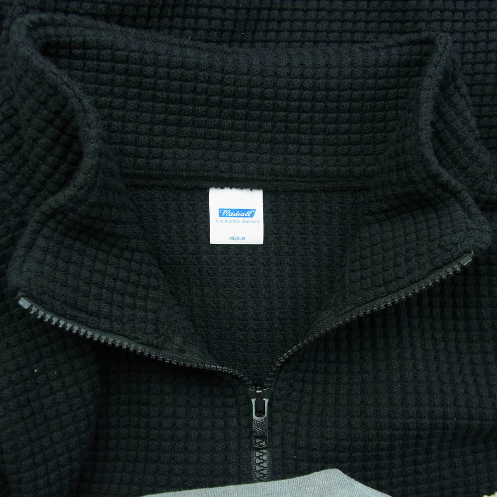 RADIALL ラディアル 24AW RAD-24AW-CUT005 BIG WAFFLE - HALF ZIP SWEATSHIRT L S ハーフジップ スウェット ブラック系 M【美品】【中古】