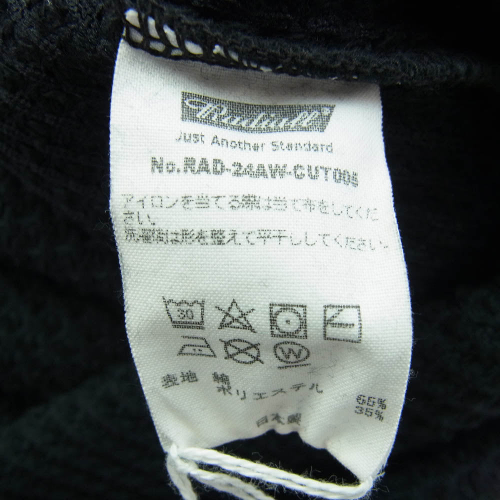 RADIALL ラディアル 24AW RAD-24AW-CUT005 BIG WAFFLE - HALF ZIP SWEATSHIRT L S ハーフジップ スウェット ブラック系 M【美品】【中古】