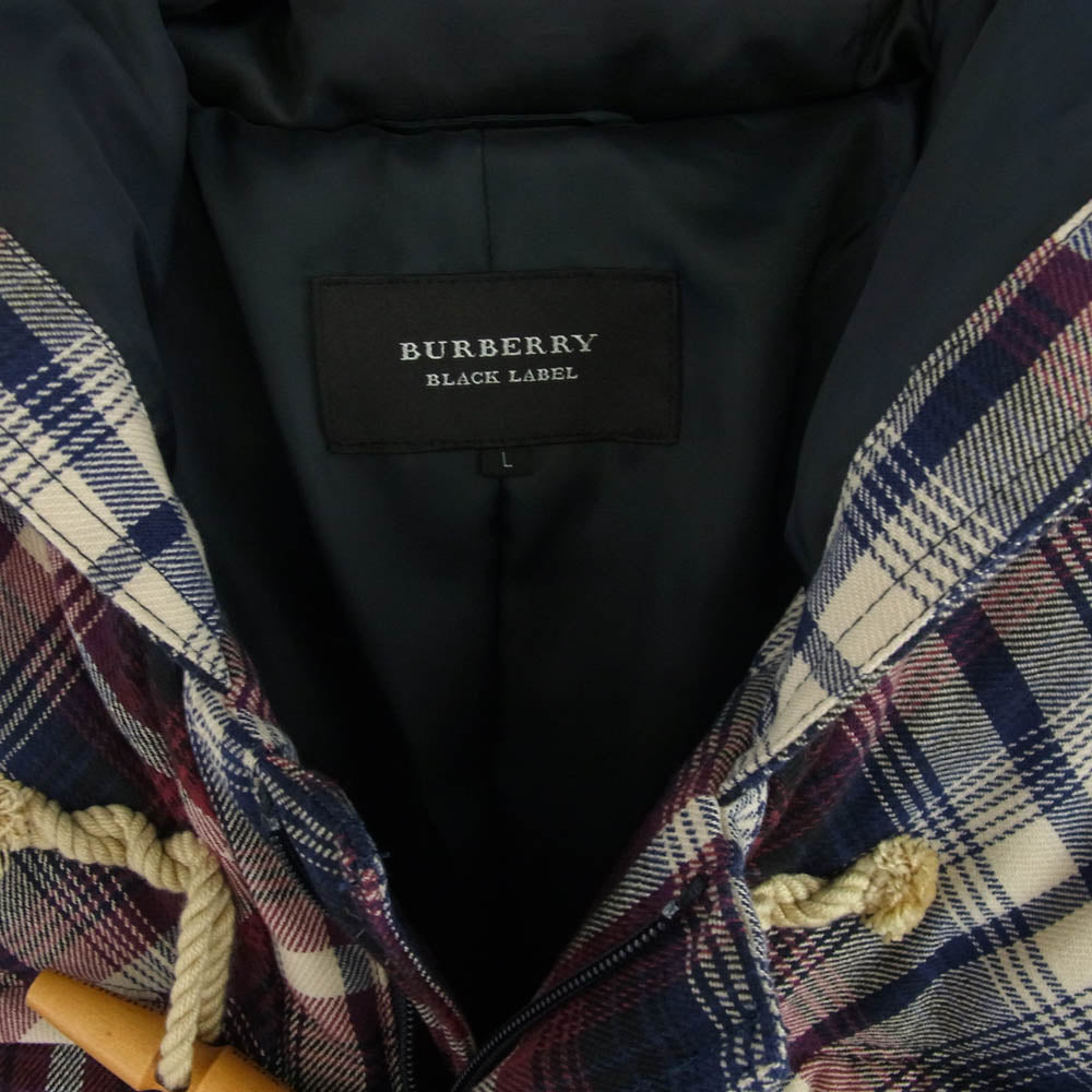 BURBERRY BLACK LABEL バーバリーブラックレーベル D1F32-433-18 チェック ダッフルコート ダウン ジャケット マルチカラー系 L【中古】