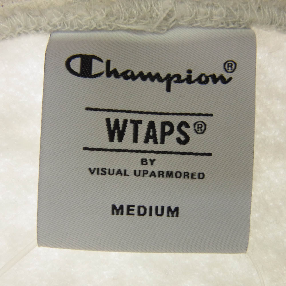 WTAPS ダブルタップス 24AW 242HBCHD-CSM04S C8-B114 × Champion チャンピオン Academy Hooded アカデミー フーディー プルオーバーパーカー グレー系 M【美品】【中古】