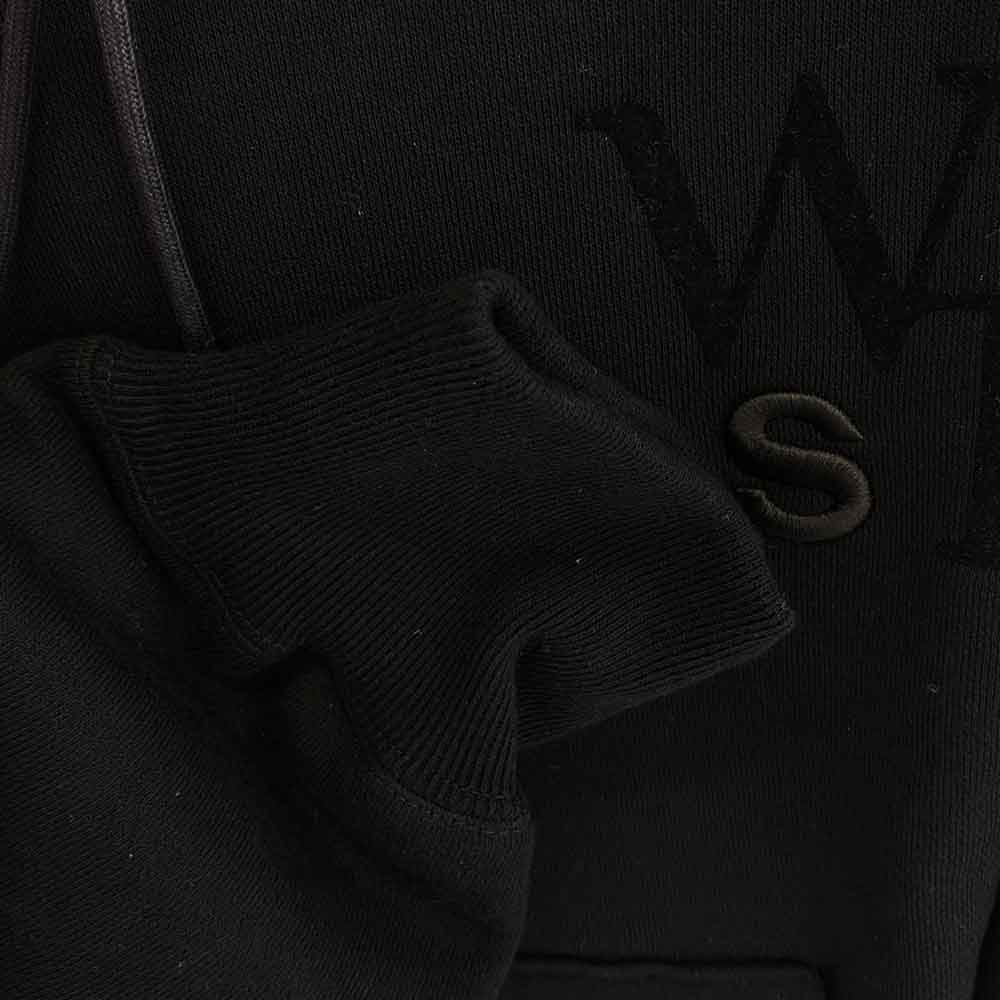 Sacai サカイ 25SS 25-0925S × WTAPS ダブルタップス Flock Print Hoodie フロック プリント フーディー プルオーバーパーカー ブラック系 3【美品】【中古】