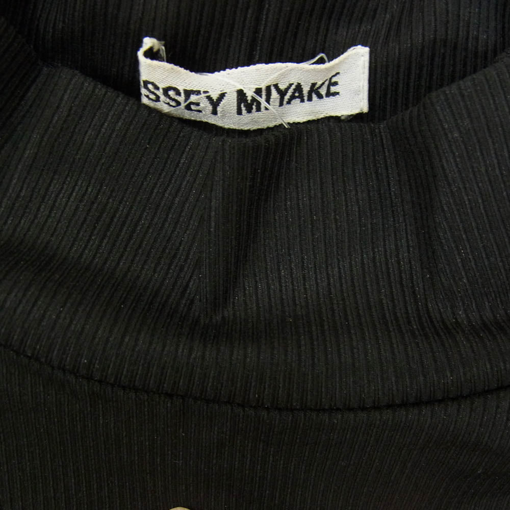ISSEY MIYAKE イッセイミヤケ IM31-JJ048 ハイネック ショートスリーブ トップ 半袖 Tシャツ カットソー ブラック系 M【中古】