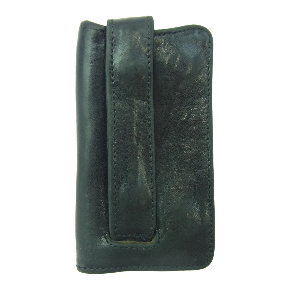 CHROME HEARTS クロムハーツ（原本無） KEY CASE クロスボールボタン レザー キーケース ブラック系【中古】