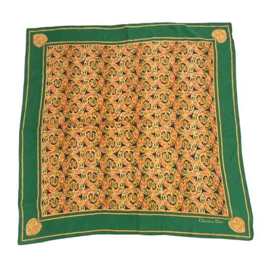 Christian Dior クリスチャンディオール シルク100% ハートモチーフ スカーフ マルチカラー系【中古】